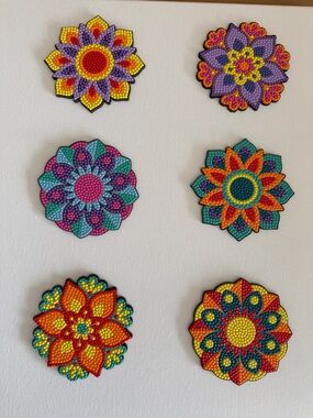 Handmade Diamond Art Mosaic Coasters set of 6